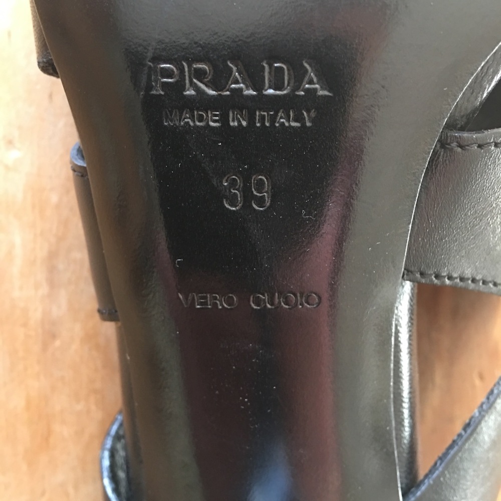 Prada Leather Black Heeled Sandals - Picture 8 of 8